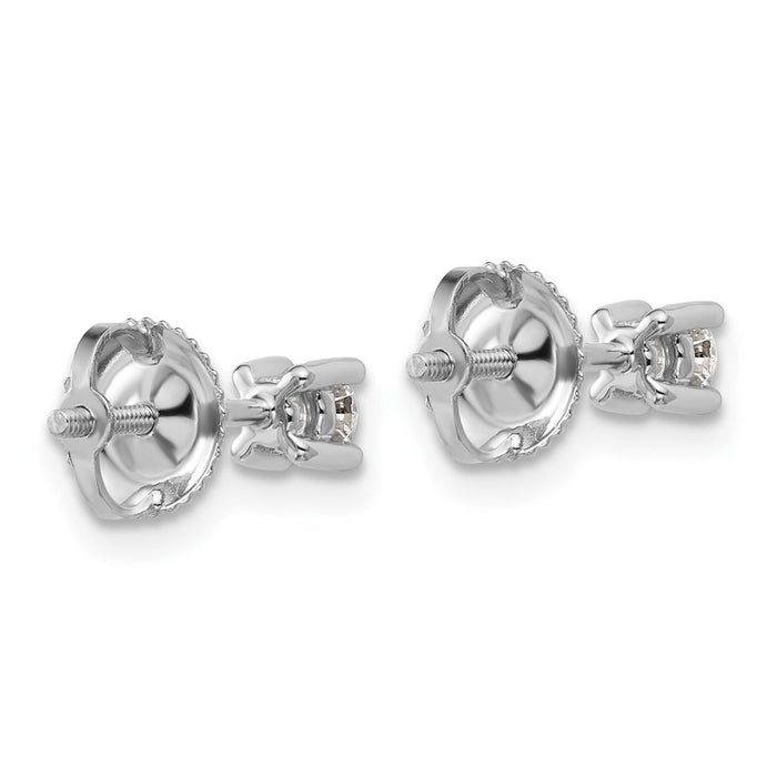 14kw 1/4 ctw Cert Lab Grwn Dia VS/SI+ G+ Round 4 Prg Hvy Wt ScrewBk Earring-EM1006S-025C-WLG