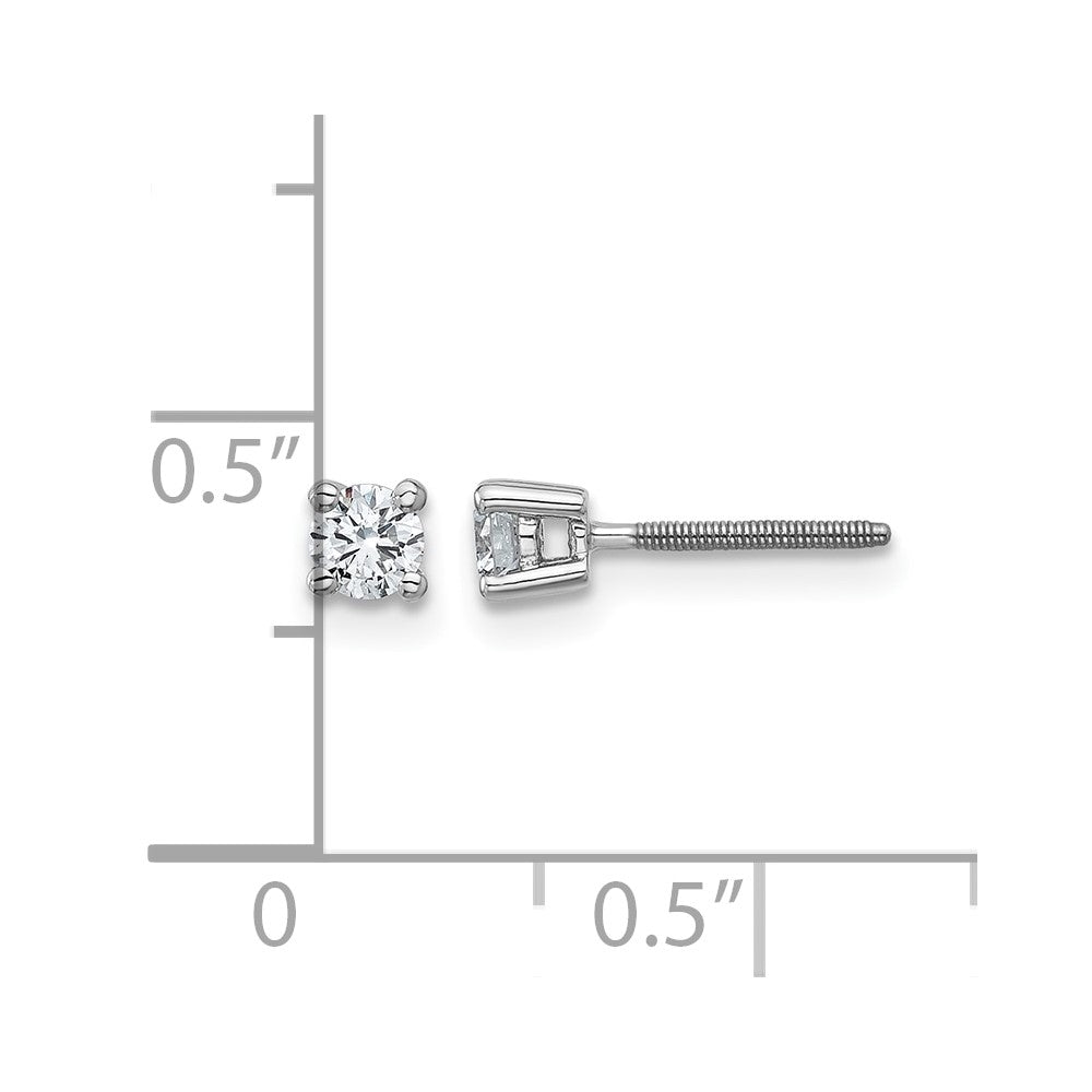 14kw 1/4 ctw Cert Lab Grwn Dia VS/SI+ G+ Round 4 Prg Hvy Wt ScrewBk Earring-EM1006S-025C-WLG
