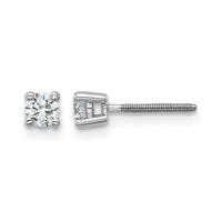 14kw 1/4 ctw Cert Lab Grown Dia VS+ F+ Round 4 Prong Hvy Wt ScrewBk Earring-EM1006S-025C-WLD