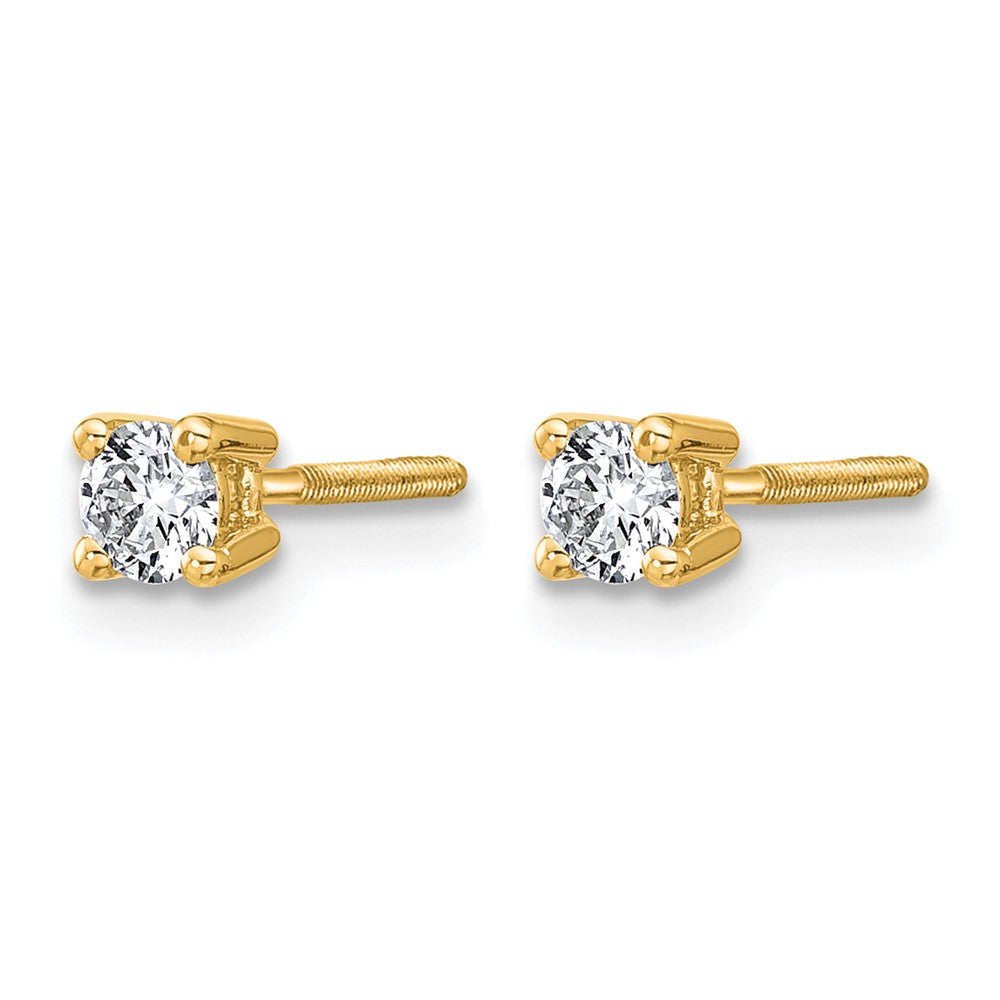 14ky 1/4 ctw Cert Lab Grown Dia VS+ F+ Round 4 Prong Hvy Wt ScrewBk Earring-EM1006S-025C-LD