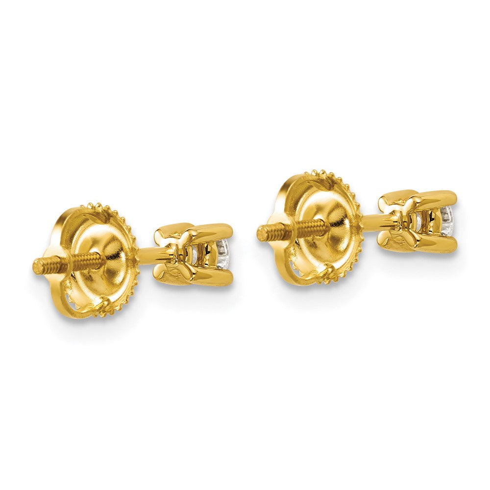 14ky 1/4 ctw Cert Lab Grown Dia VS+ F+ Round 4 Prong Hvy Wt ScrewBk Earring-EM1006S-025C-LD