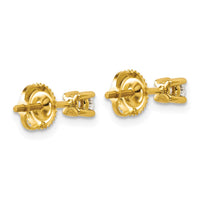 14ky 1/4 ctw Cert Lab Grown Dia VS+ F+ Round 4 Prong Hvy Wt ScrewBk Earring-EM1006S-025C-LD