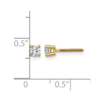 14ky 1/4 ctw Cert Lab Grown Dia VS+ F+ Round 4 Prong Hvy Wt ScrewBk Earring-EM1006S-025C-LD