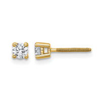 14ky 1/4 ctw Cert Lab Grown Dia VS+ F+ Round 4 Prong Hvy Wt ScrewBk Earring-EM1006S-025C-LD