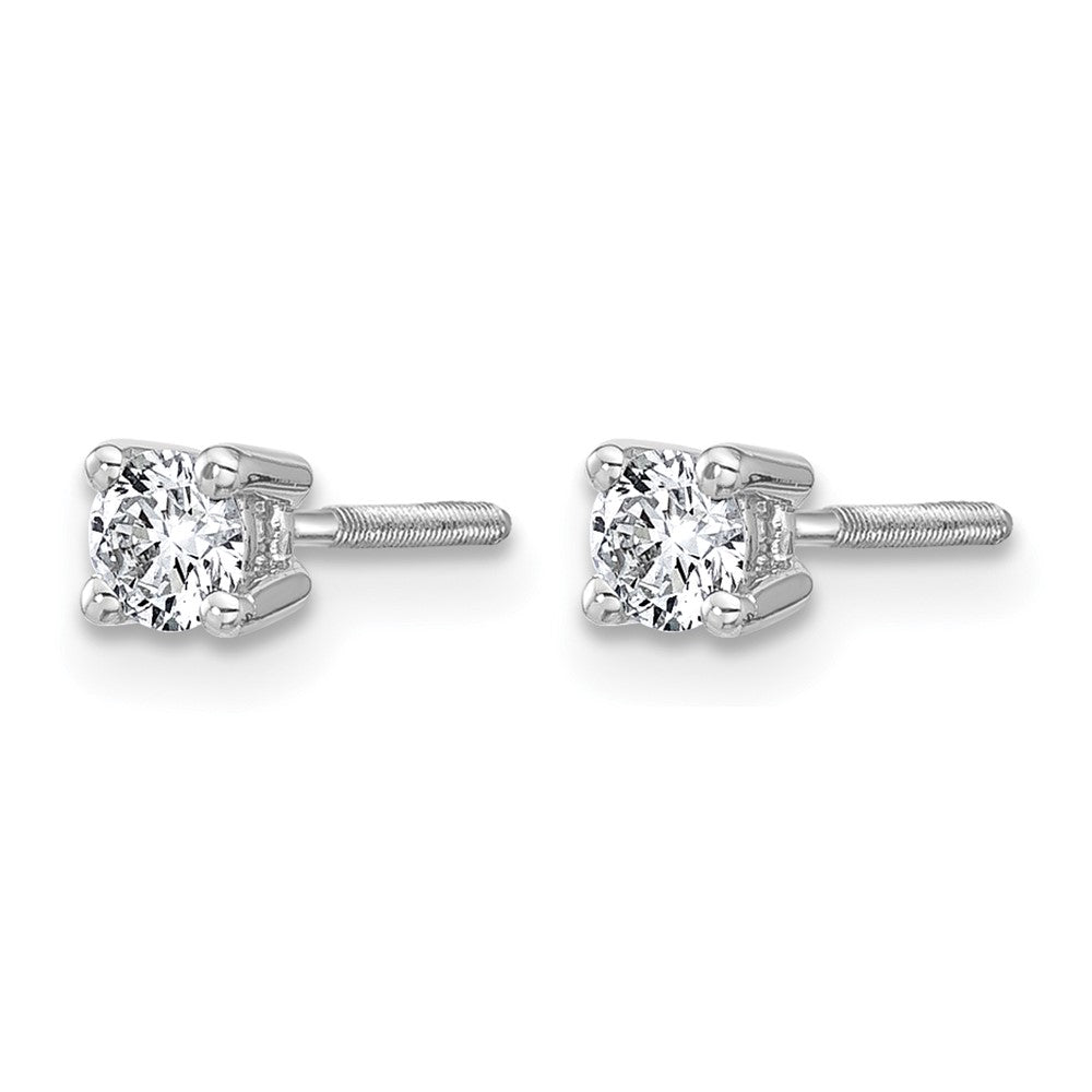 14kw 1/3 ctw Cert Lab Grown Dia VS+ F+ Round 4 Prong Hvy Wt ScrewBk Earring-EM1006S-033C-WLD