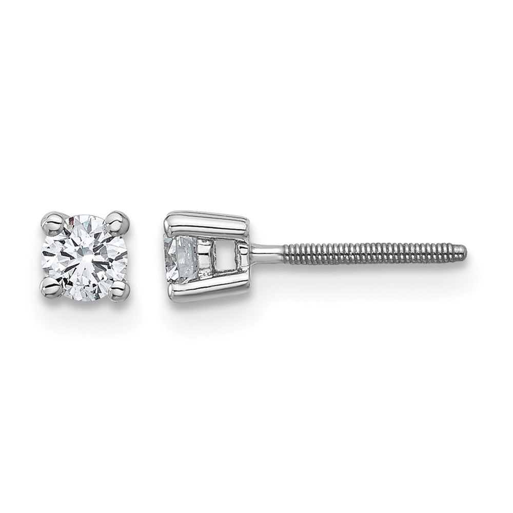 14kw 1/3 ctw Cert Lab Grown Dia VS+ F+ Round 4 Prong Hvy Wt ScrewBk Earring-EM1006S-033C-WLD