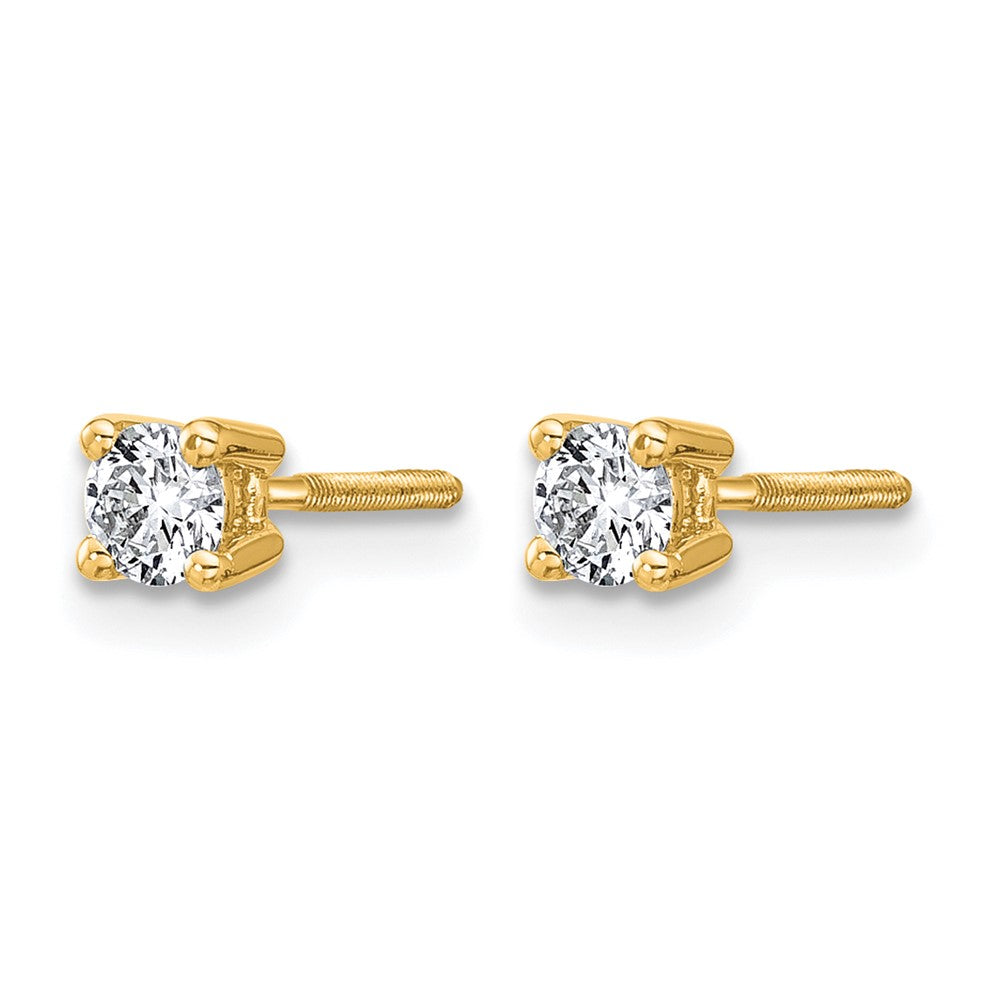14ky 1/3 ctw Cert Lab Grown Dia VS+ F+ Round 4 Prong Hvy Wt ScrewBk Earring-EM1006S-033C-LD