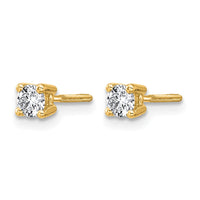 14ky 1/3 ctw Cert Lab Grown Dia VS+ F+ Round 4 Prong Hvy Wt ScrewBk Earring-EM1006S-033C-LD