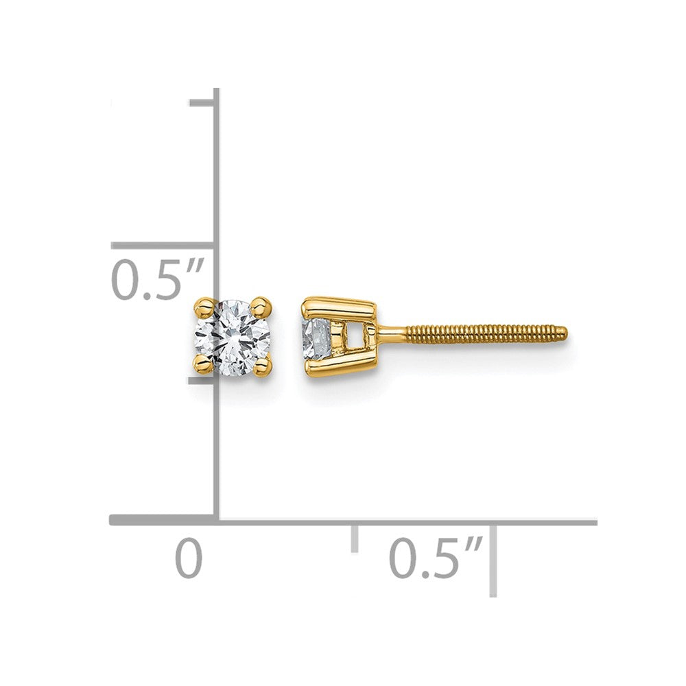 14ky 1/3 ctw Cert Lab Grown Dia VS+ F+ Round 4 Prong Hvy Wt ScrewBk Earring-EM1006S-033C-LD