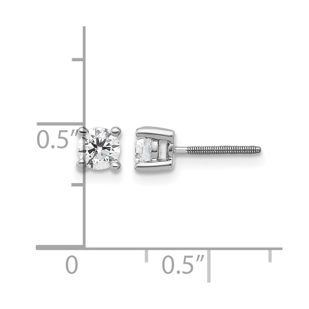 14kw 1/2 ctw Cert Lab Grwn Dia VS/SI+ G+ Round 4 Prg Hvy Wt ScrewBk Earring-EM1006S-050C-WLG