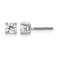 14kw 1/2 ctw Cert Lab Grwn Dia VS/SI+ G+ Round 4 Prg Hvy Wt ScrewBk Earring-EM1006S-050C-WLG