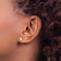 14ky 1/2 ctw Cert Lab Grown Dia VS+ F+ Round 4 Prong Hvy Wt ScrewBk Earring-EM1006S-050C-LD