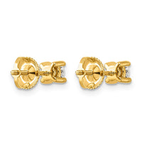 14ky 1/2 ctw Cert Lab Grown Dia VS+ F+ Round 4 Prong Hvy Wt ScrewBk Earring-EM1006S-050C-LD