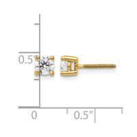 14ky 1/2 ctw Cert Lab Grown Dia VS+ F+ Round 4 Prong Hvy Wt ScrewBk Earring-EM1006S-050C-LD