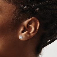 14kw 2/3 ctw Cert Lab Grown Dia VS+ F+ Round 4 Prong Hvy Wt ScrewBk Earring-EM1006S-066C-WLD