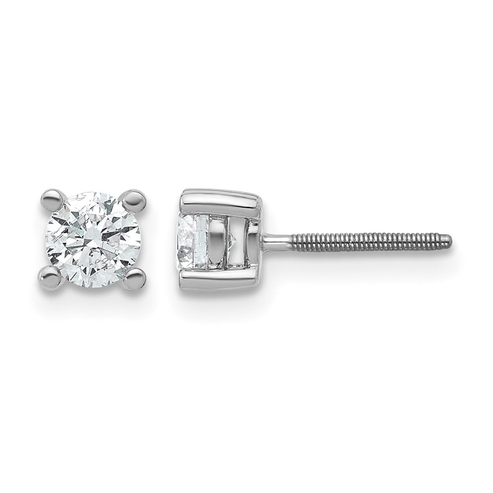14kw 2/3 ctw Cert Lab Grown Dia VS+ F+ Round 4 Prong Hvy Wt ScrewBk Earring-EM1006S-066C-WLD