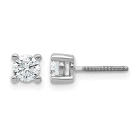 14kw 2/3 ctw Cert Lab Grown Dia VS+ F+ Round 4 Prong Hvy Wt ScrewBk Earring-EM1006S-066C-WLD