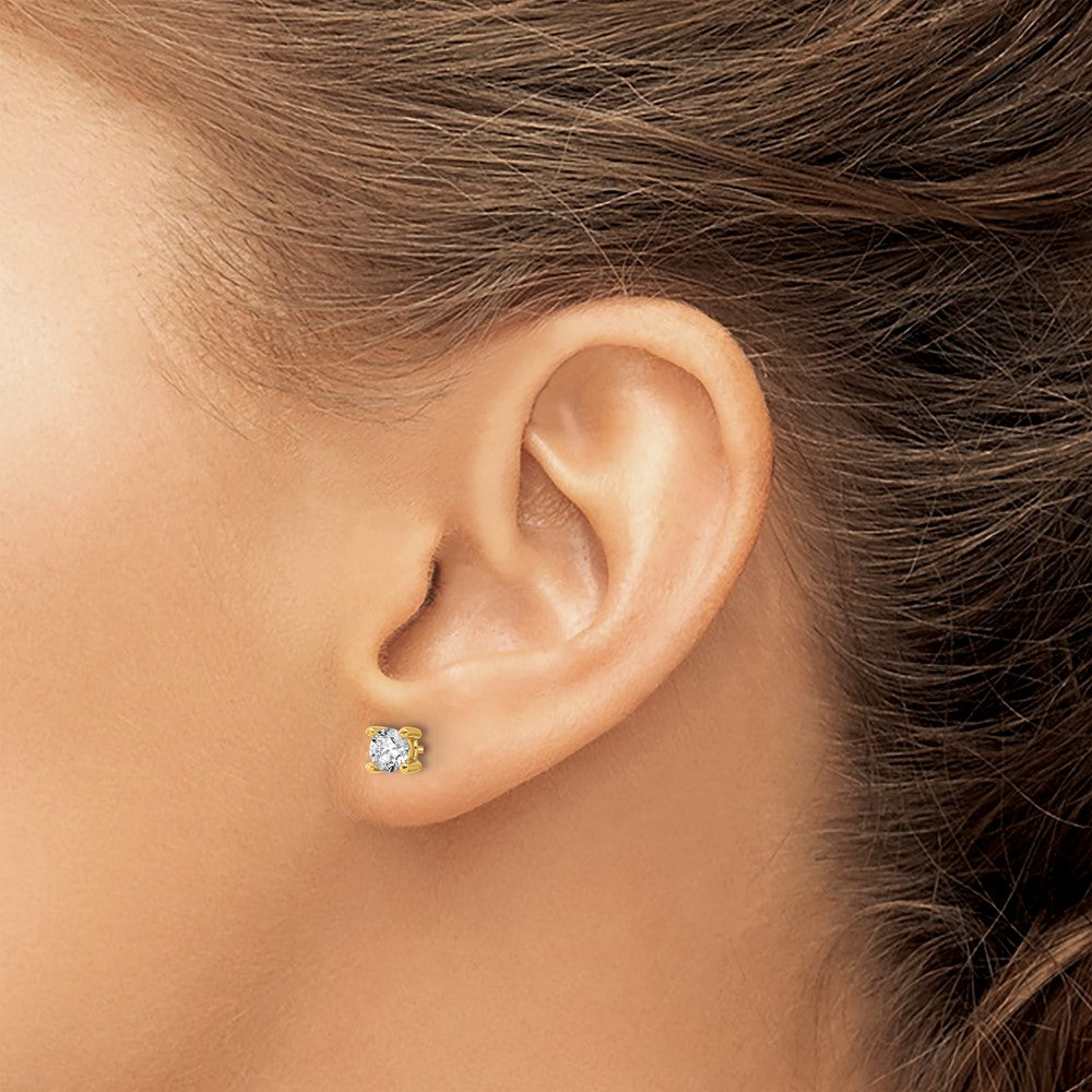 14ky 2/3 ctw Cert Lab Grown Dia VS+ F+ Round 4 Prong Hvy Wt ScrewBk Earring-EM1006S-066C-LD