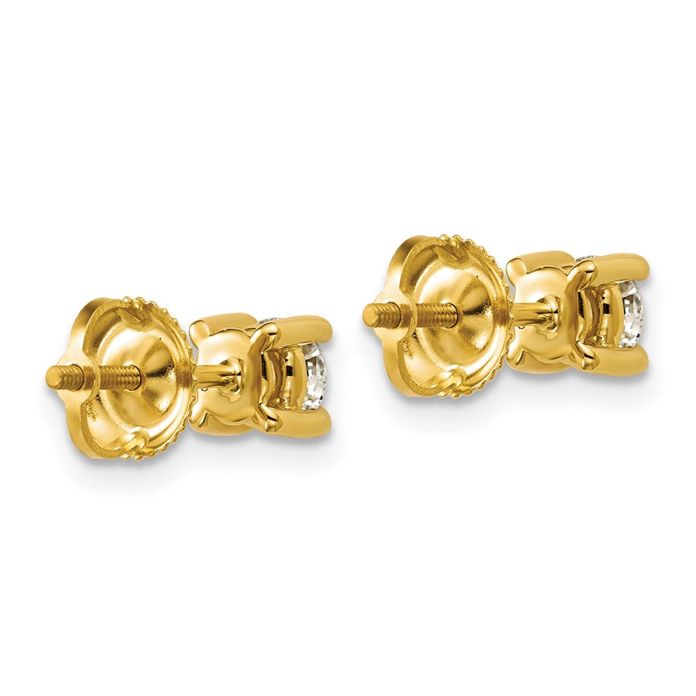 14ky 2/3 ctw Cert Lab Grown Dia VS+ F+ Round 4 Prong Hvy Wt ScrewBk Earring-EM1006S-066C-LD