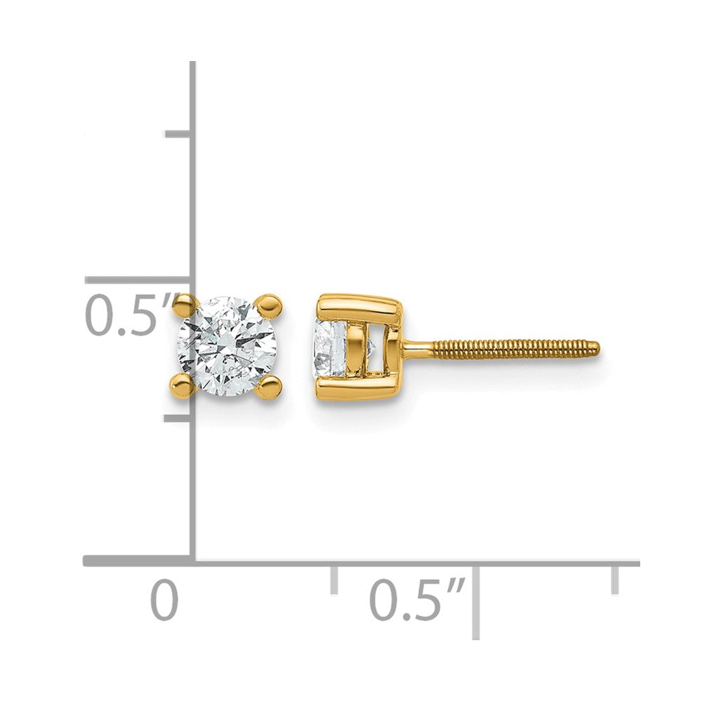 14ky 2/3 ctw Cert Lab Grown Dia VS+ F+ Round 4 Prong Hvy Wt ScrewBk Earring-EM1006S-066C-LD