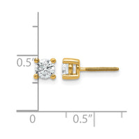 14ky 2/3 ctw Cert Lab Grown Dia VS+ F+ Round 4 Prong Hvy Wt ScrewBk Earring-EM1006S-066C-LD