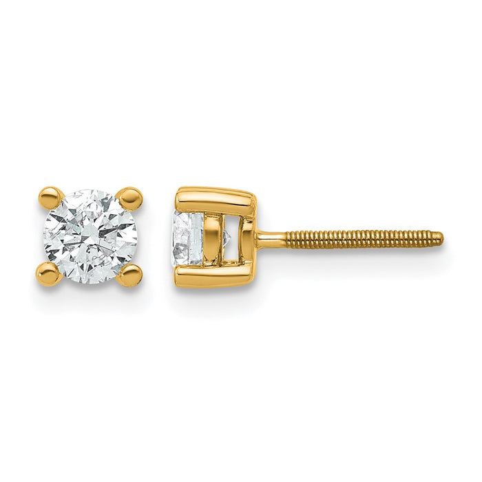 14ky 2/3 ctw Cert Lab Grown Dia VS+ F+ Round 4 Prong Hvy Wt ScrewBk Earring-EM1006S-066C-LD