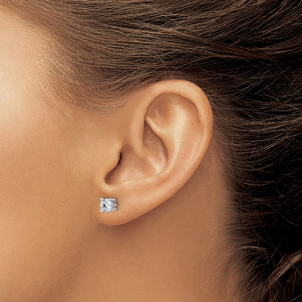 14kw 3/4 ctw Cert Lab Grown Dia VS+ F+ Round 4 Prong Hvy Wt ScrewBk Earring-EM1006S-075C-WLD
