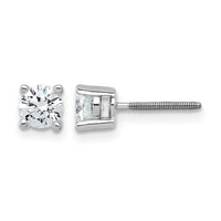 14kw 3/4 ctw Cert Lab Grown Dia VS+ F+ Round 4 Prong Hvy Wt ScrewBk Earring-EM1006S-075C-WLD
