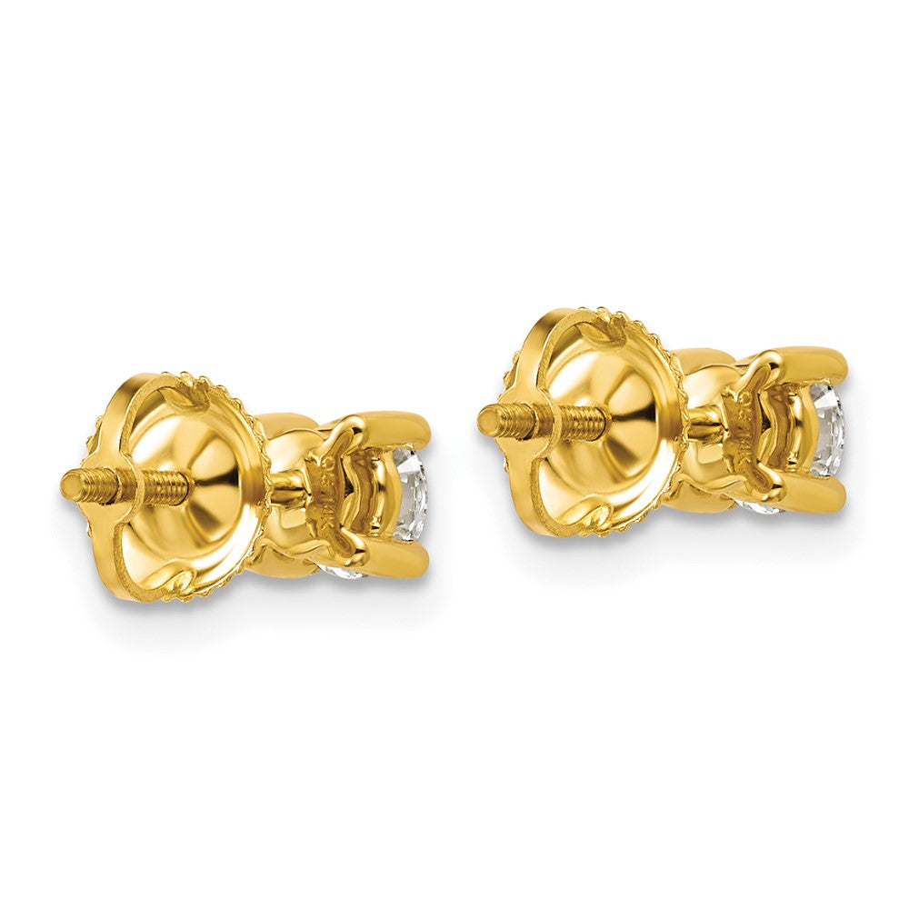 14ky 3/4 ctw Cert Lab Grown Dia VS+ F+ Round 4 Prong Hvy Wt ScrewBk Earring-EM1006S-075C-LD