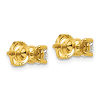 14ky 3/4 ctw Cert Lab Grown Dia VS+ F+ Round 4 Prong Hvy Wt ScrewBk Earring-EM1006S-075C-LD