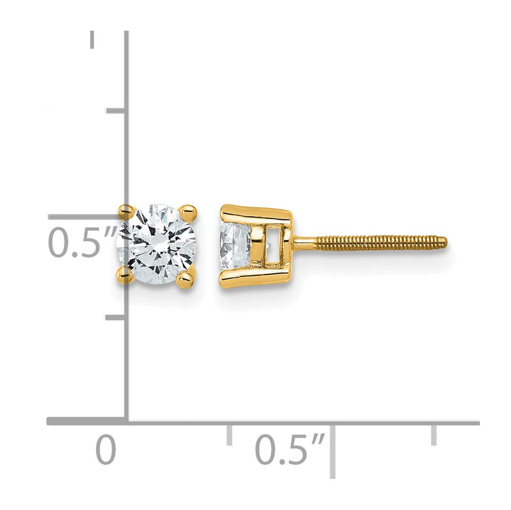 14ky 3/4 ctw Cert Lab Grwn Dia VS/SI+ G+ Round 4 Prg Hvy Wt ScrewBk Earring-EM1006S-075C-LG