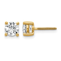 14ky 1 ctw Cert Lab Grown Dia VS+ F+ Round 4 Prong Hvy Wt ScrewBk Earring-EM1006S-100C-LD