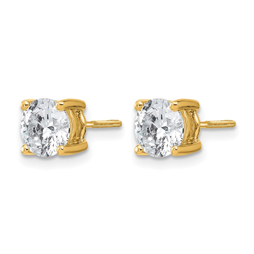 14ky 2 ctw Cert Lab Grwn Dia VS/SI+ G+ Round 4 Prong Hvy Wt ScrewBk Earring-EM1006S-200C-LG