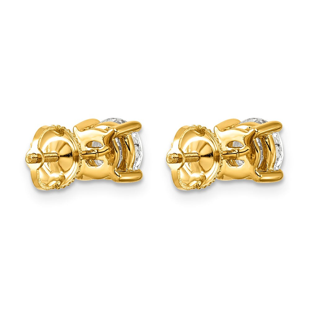 14ky 2 ctw Cert Lab Grwn Dia VS/SI+ G+ Round 4 Prong Hvy Wt ScrewBk Earring-EM1006S-200C-LG