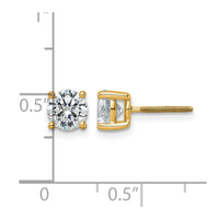 14ky 2 ctw Cert Lab Grwn Dia VS/SI+ G+ Round 4 Prong Hvy Wt ScrewBk Earring-EM1006S-200C-LG
