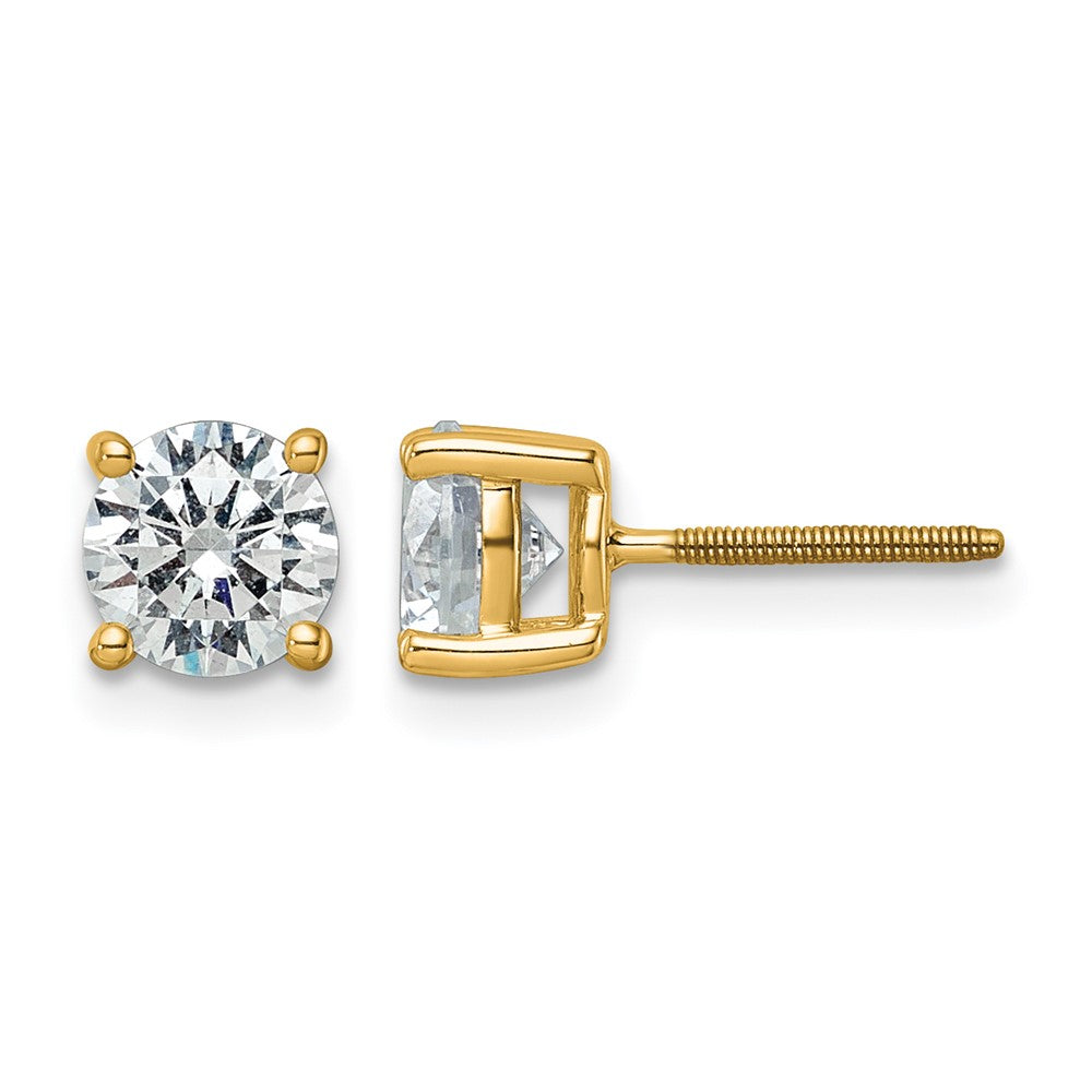 14ky 2 ctw Cert Lab Grwn Dia VS/SI+ G+ Round 4 Prong Hvy Wt ScrewBk Earring-EM1006S-200C-LG