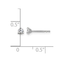 14kw 1/5 ctw Cert Lab Grown Dia VS+ F+ Round 3 Prong Hvy Wt Earring-EM1007-020C-WLD