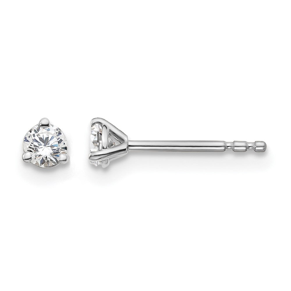 14kw 1/5 ctw Cert Lab Grown Dia VS/SI+ G+ Round 3 Prong Hvy Wt Earring-EM1007-020C-WLG