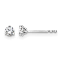 14kw 1/5 ctw Cert Lab Grown Dia VS+ F+ Round 3 Prong Hvy Wt Earring-EM1007-020C-WLD