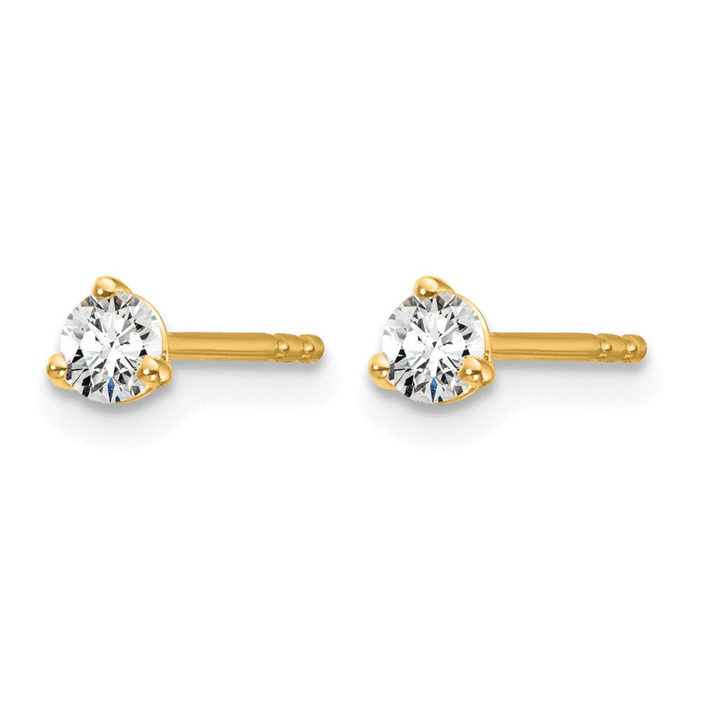 14ky 1/5 ctw Cert Lab Grown Dia VS+ F+ Round 3 Prong Hvy Wt Earring-EM1007-020C-LD