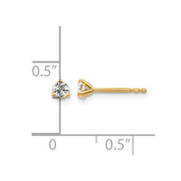 14ky 1/5 ctw Cert Lab Grown Dia VS+ F+ Round 3 Prong Hvy Wt Earring-EM1007-020C-LD