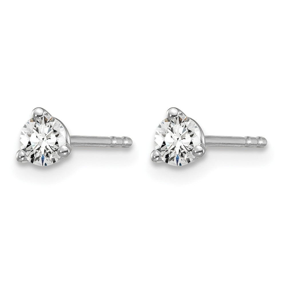 14kw 1/4 ctw Cert Lab Grown Dia VS+ F+ Round 3 Prong Hvy Wt Earring-EM1007-025C-WLD