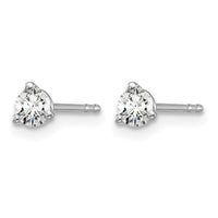 14kw 1/4 ctw Cert Lab Grown Dia VS+ F+ Round 3 Prong Hvy Wt Earring-EM1007-025C-WLD