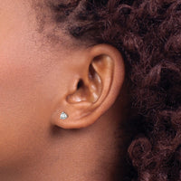 14kw 1/4 ctw Cert Lab Grown Dia VS+ F+ Round 3 Prong Hvy Wt Earring-EM1007-025C-WLD