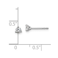 14kw 1/4 ctw Cert Lab Grown Dia VS/SI+ G+ Round 3 Prong Hvy Wt Earring-EM1007-025C-WLG