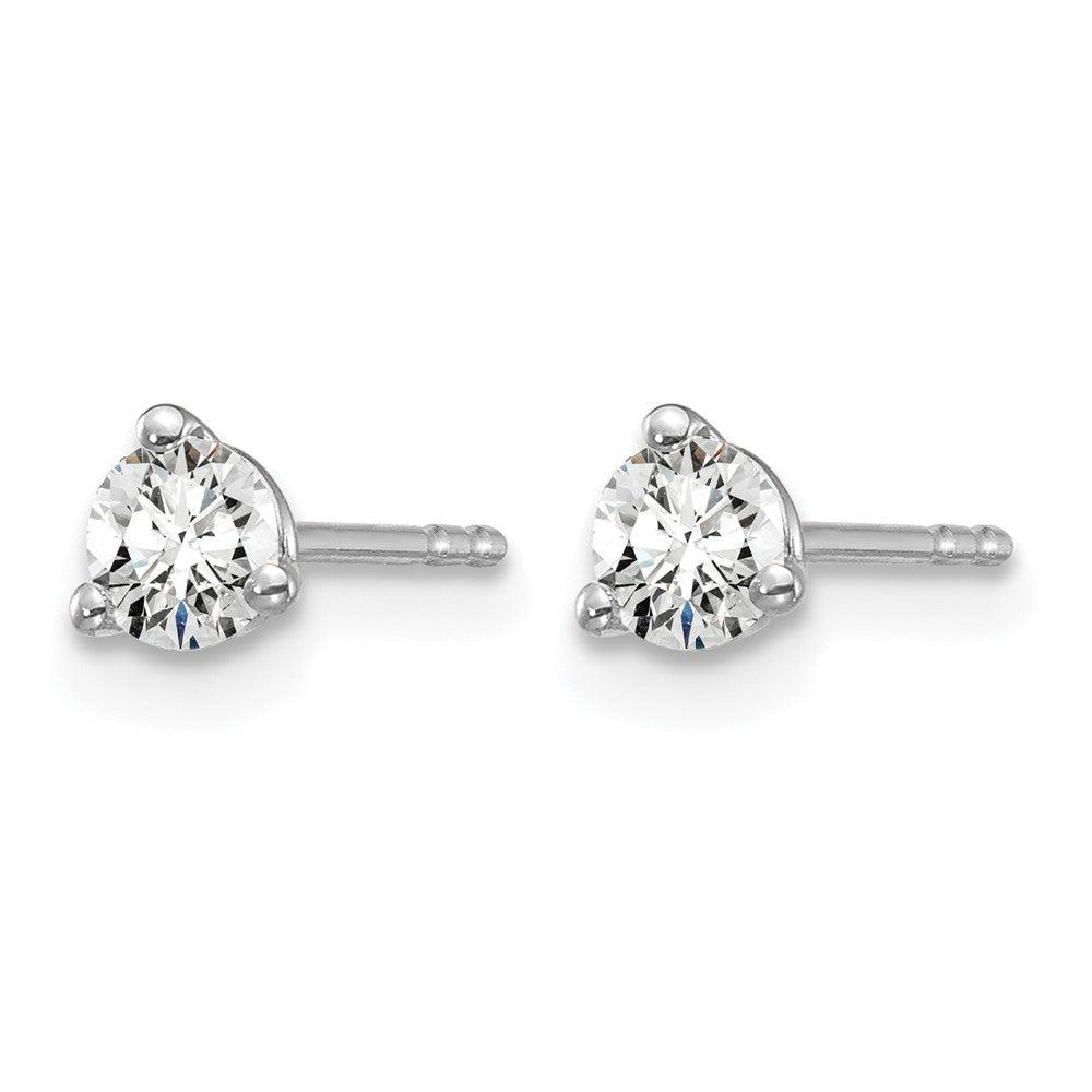 14kw 1/3 ctw Cert Lab Grown Dia VS/SI+ G+ Round 3 Prong Hvy Wt Earring-EM1007-033C-WLG