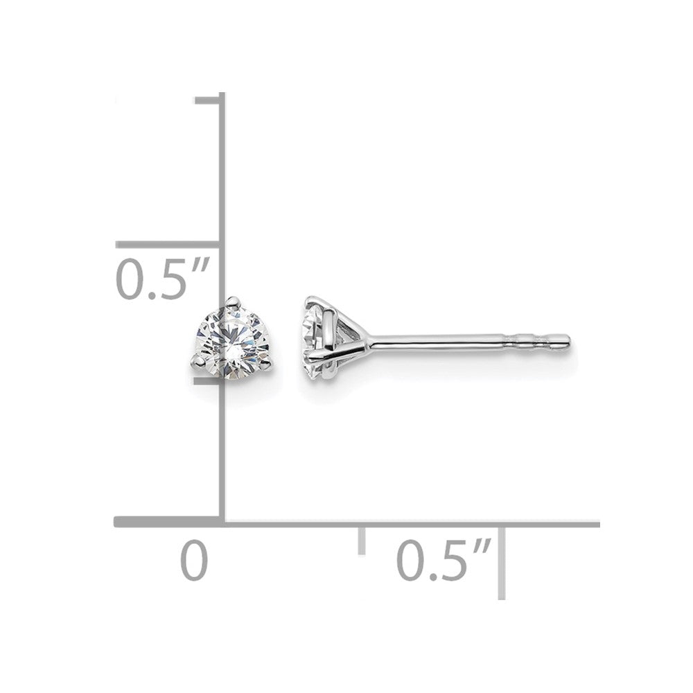 14kw 1/3 ctw Cert Lab Grown Dia VS+ F+ Round 3 Prong Hvy Wt Earring-EM1007-033C-WLD
