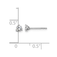 14kw 1/3 ctw Cert Lab Grown Dia VS+ F+ Round 3 Prong Hvy Wt Earring-EM1007-033C-WLD