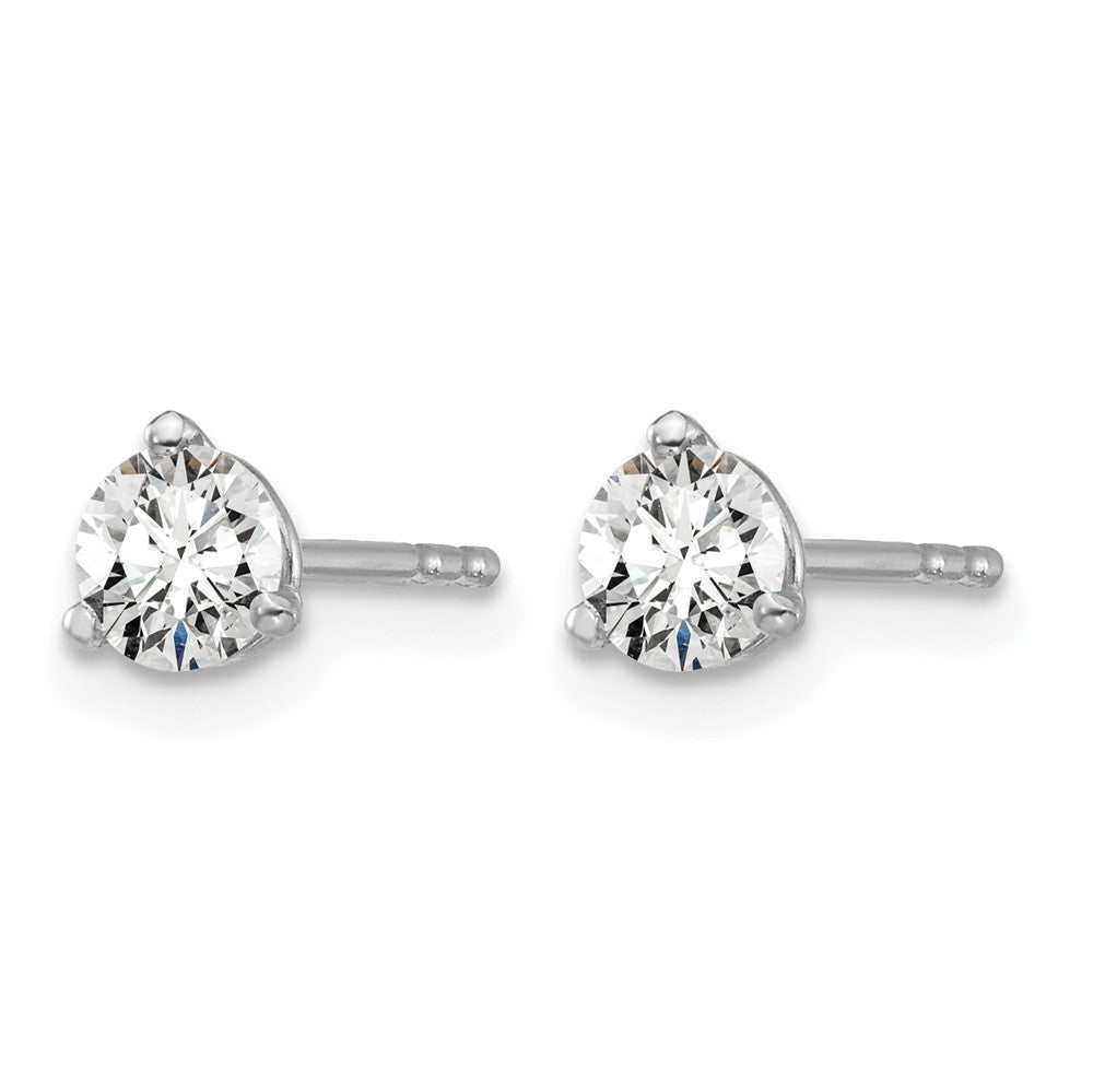 14kw 1/2 ctw Cert Lab Grown Dia VS/SI+ G+ Round 3 Prong Hvy Wt Earring-EM1007-050C-WLG