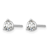 14kw 1/2 ctw Cert Lab Grown Dia VS/SI+ G+ Round 3 Prong Hvy Wt Earring-EM1007-050C-WLG